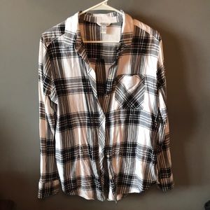 Arizona medium black and white flannel